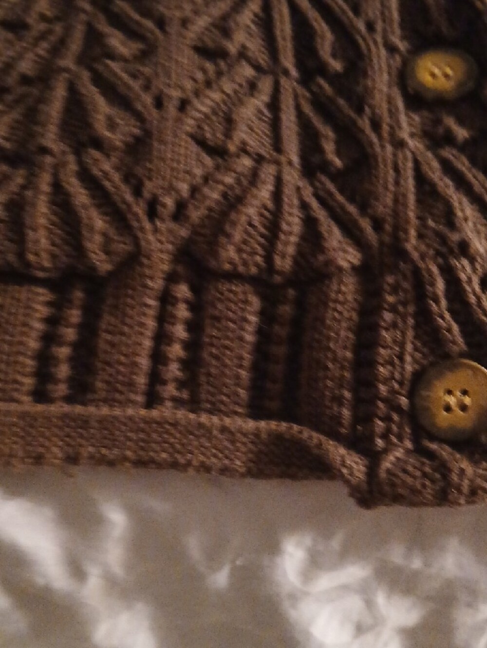Charter Club Brown Cable-Knit Shawl Collar Cardigan - Picture 6 of 10
